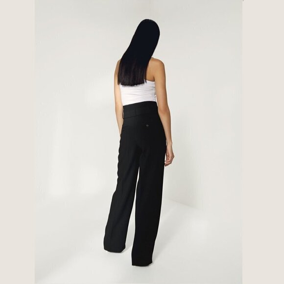 Aritzia Wilfred Delacour Pant High-Rise Belted Trouser in Brown Size Small - Picture 15 of 15
